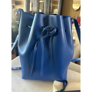 Mansur Gavriel Royal Blue Leather Bucket Bag W/pouch Italy